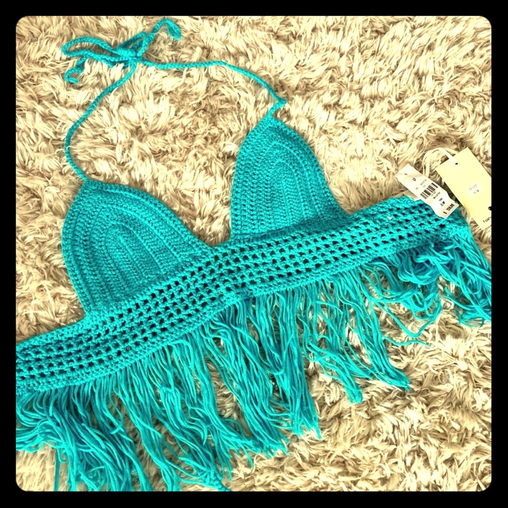 💋(NWT) LF Stores Turquoise Crochet Top💋